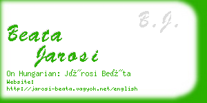 beata jarosi business card